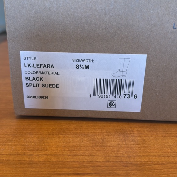 New - LUCKY BRAND Lefara Mid-calf Black Suede Boot - Picture 8 of 9